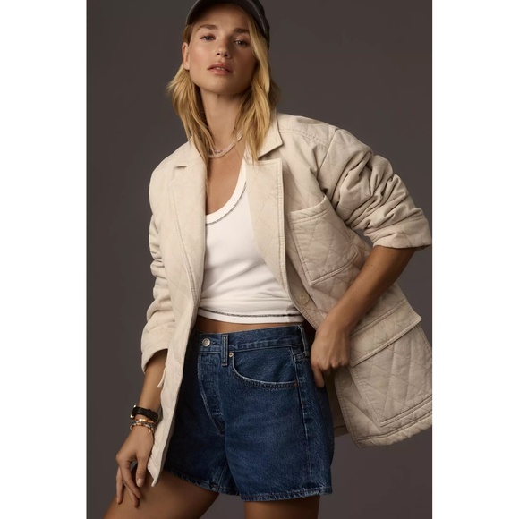 NWT Young Fabulous & Broke Walker Oversized Quilted Shacket in Cream - Picture 2 of 8